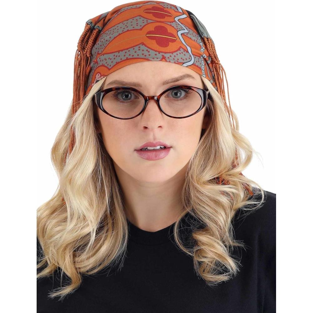imageHarry Potter Professor Trelawney Headscarf Kit  Knitted Fringe Scarf and Costume Glasses