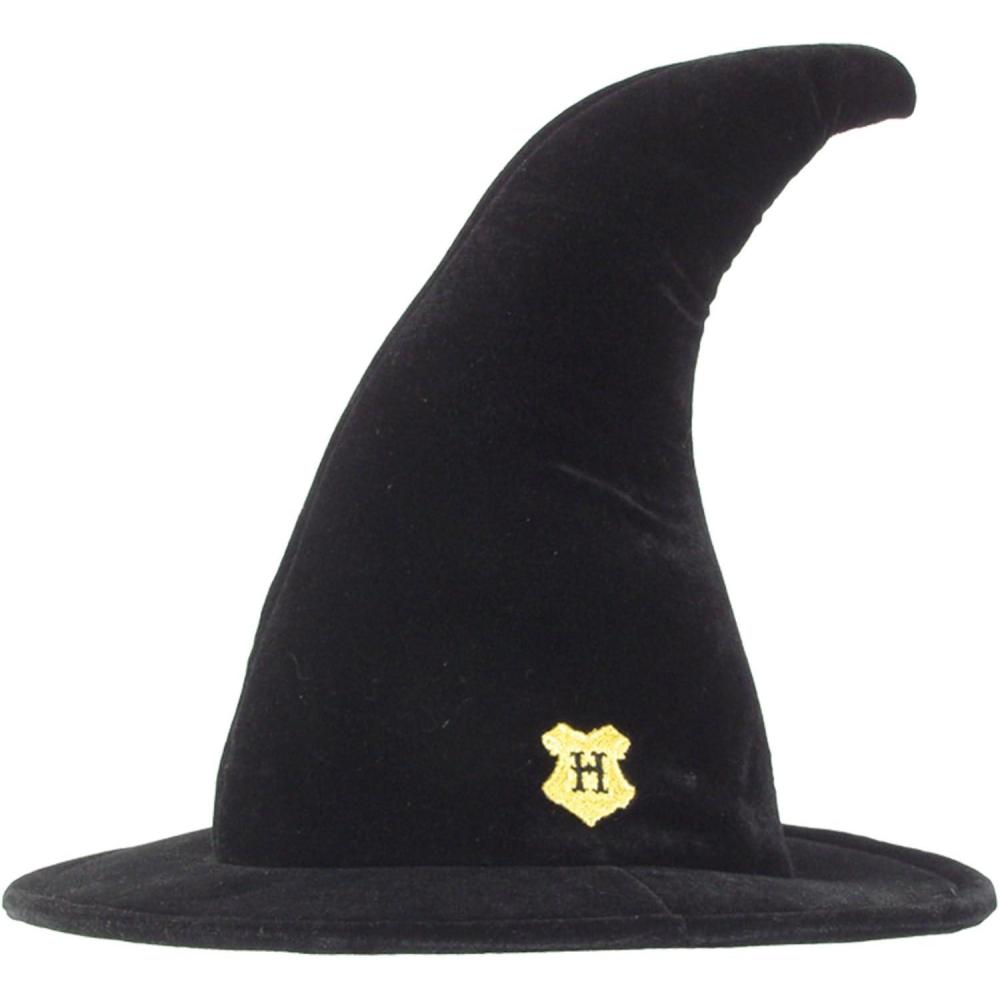 imageKids Hogwarts Student Witch Costume Hat  Velvet Material with Adjustable Fit and Embroidered Hogwarts Logo