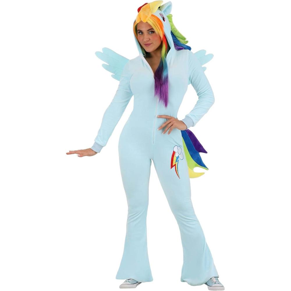 imageMy Little Pony Rainbow Dash Adult Costume Hooded Jumpsuit Wings Tail Mane