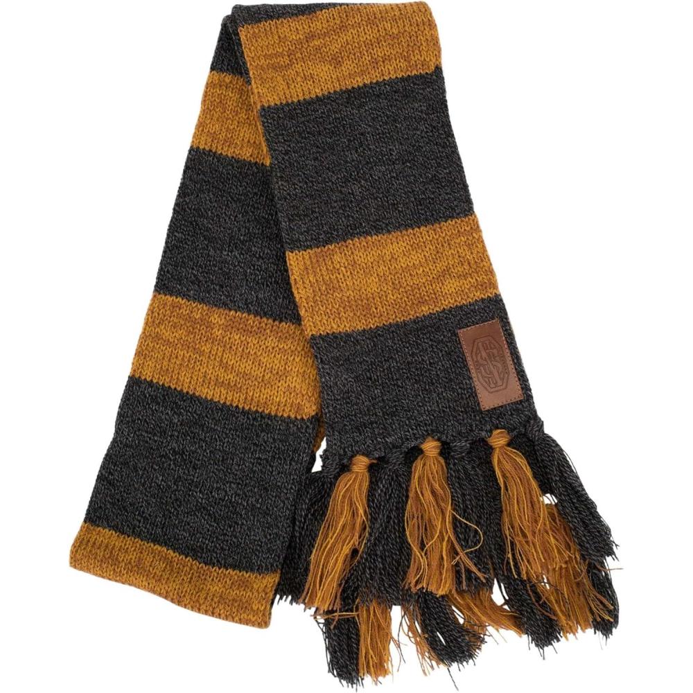 imageNewt Scamander Hufflepuff Knit Scarf  64quot Long with Yarn Tassels Officially Licensed