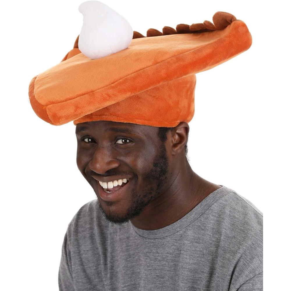 imagePumpkin Pie Costume Hat for Adults  Velour Hat with Whipped Cream Dollop