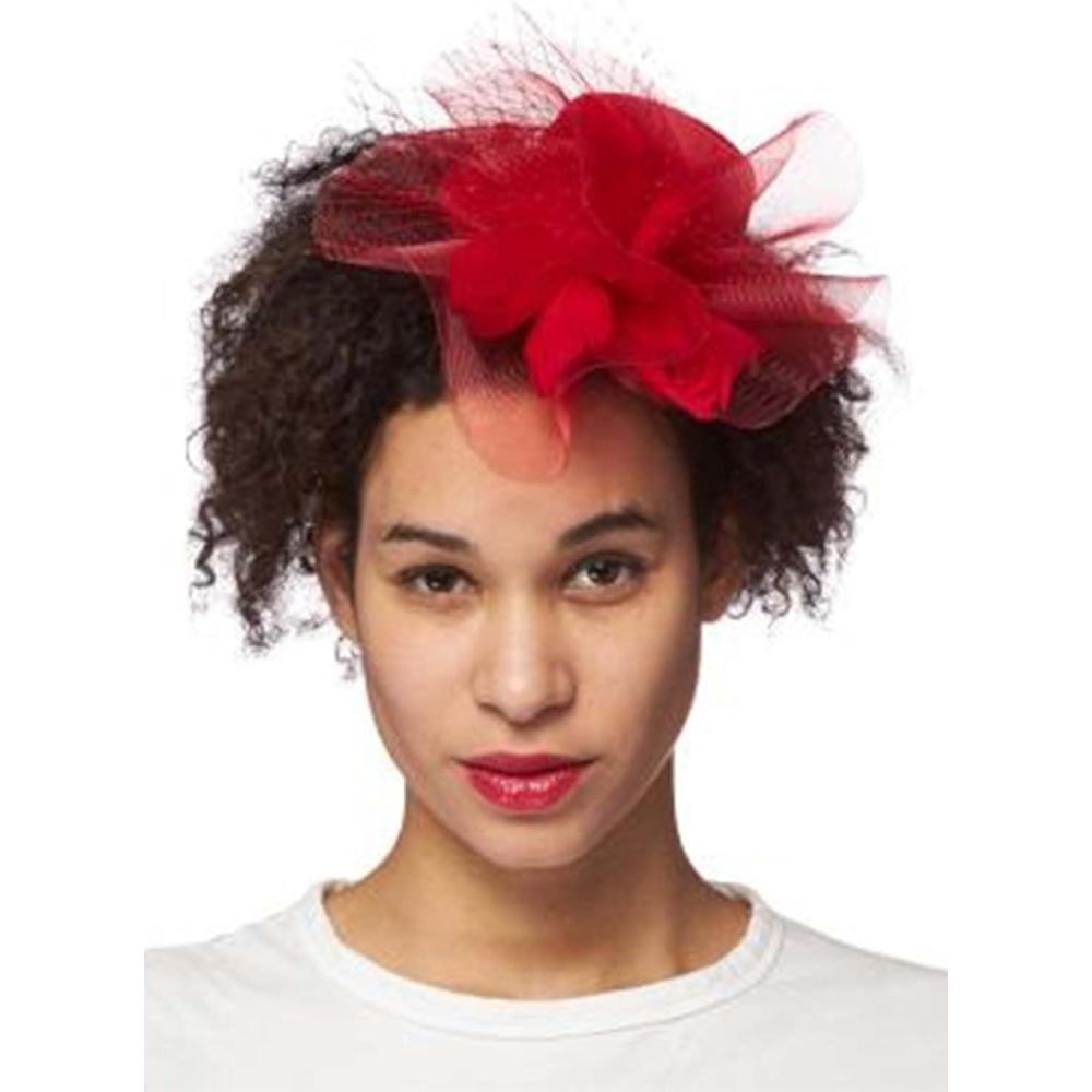 imageRed Burst Trim Fascinator HatRed
