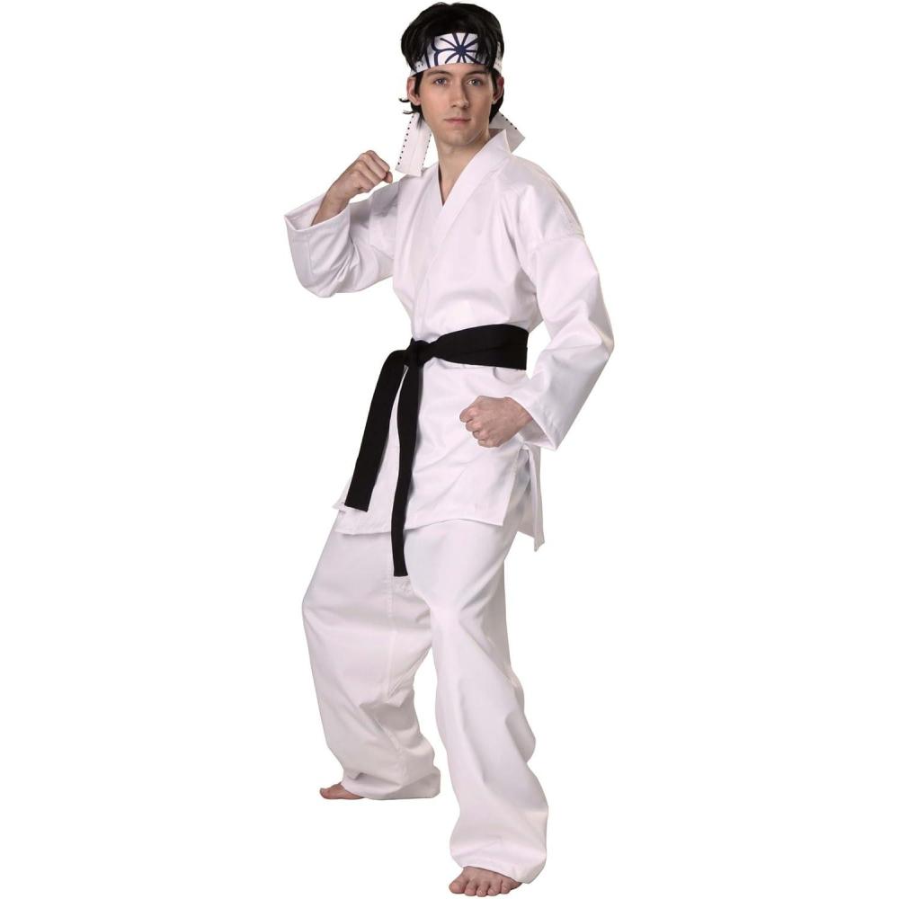 imageThe Karate Kid Costume  Daniel San Outfit  Miyagi Do Uniform  Martial Arts Black Belt Headband Apparel