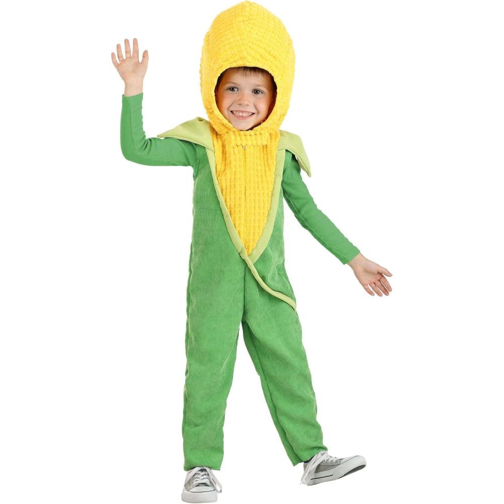 imageToddler Corn on the Cob Costume Toddler Yellow Vegetable Jumpsuit for Halloween Kids Fall Festival Outfit