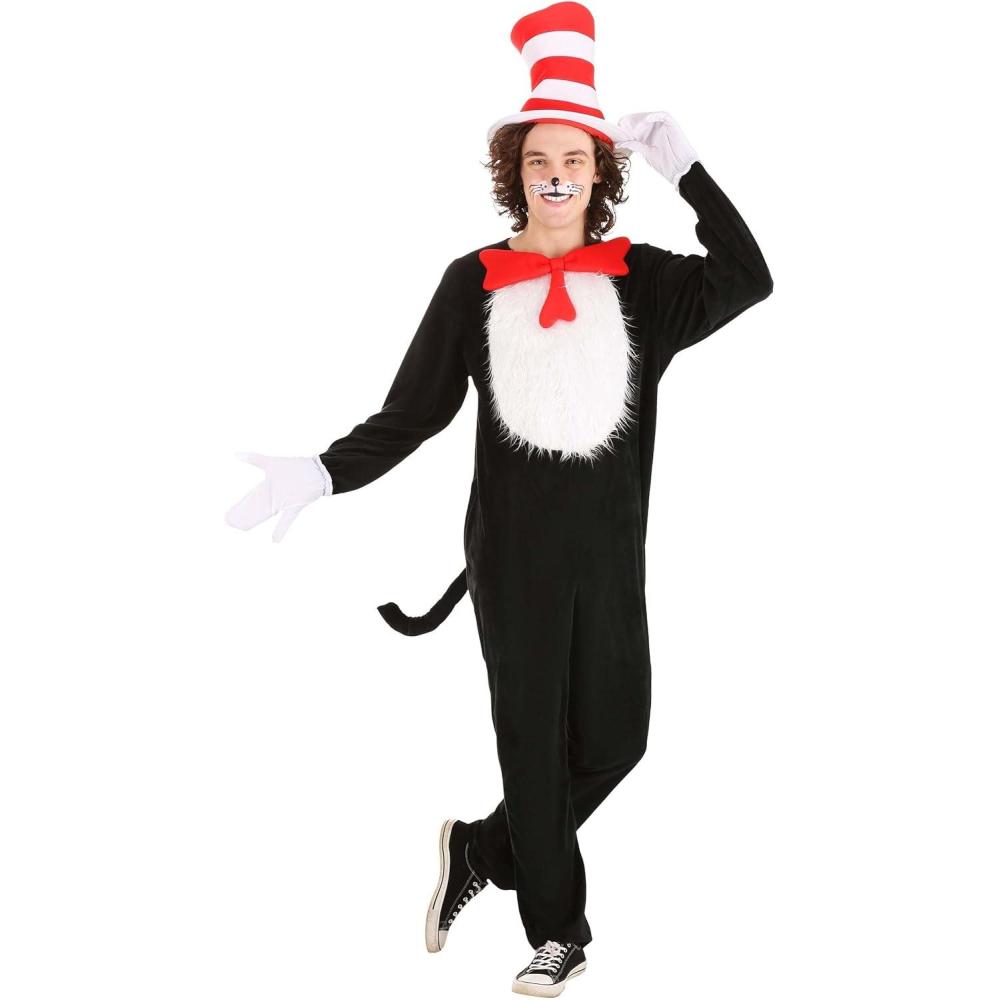 imageelope Dr Seuss The Cat in The Hat Deluxe Costume for Adults Large LargeLarge