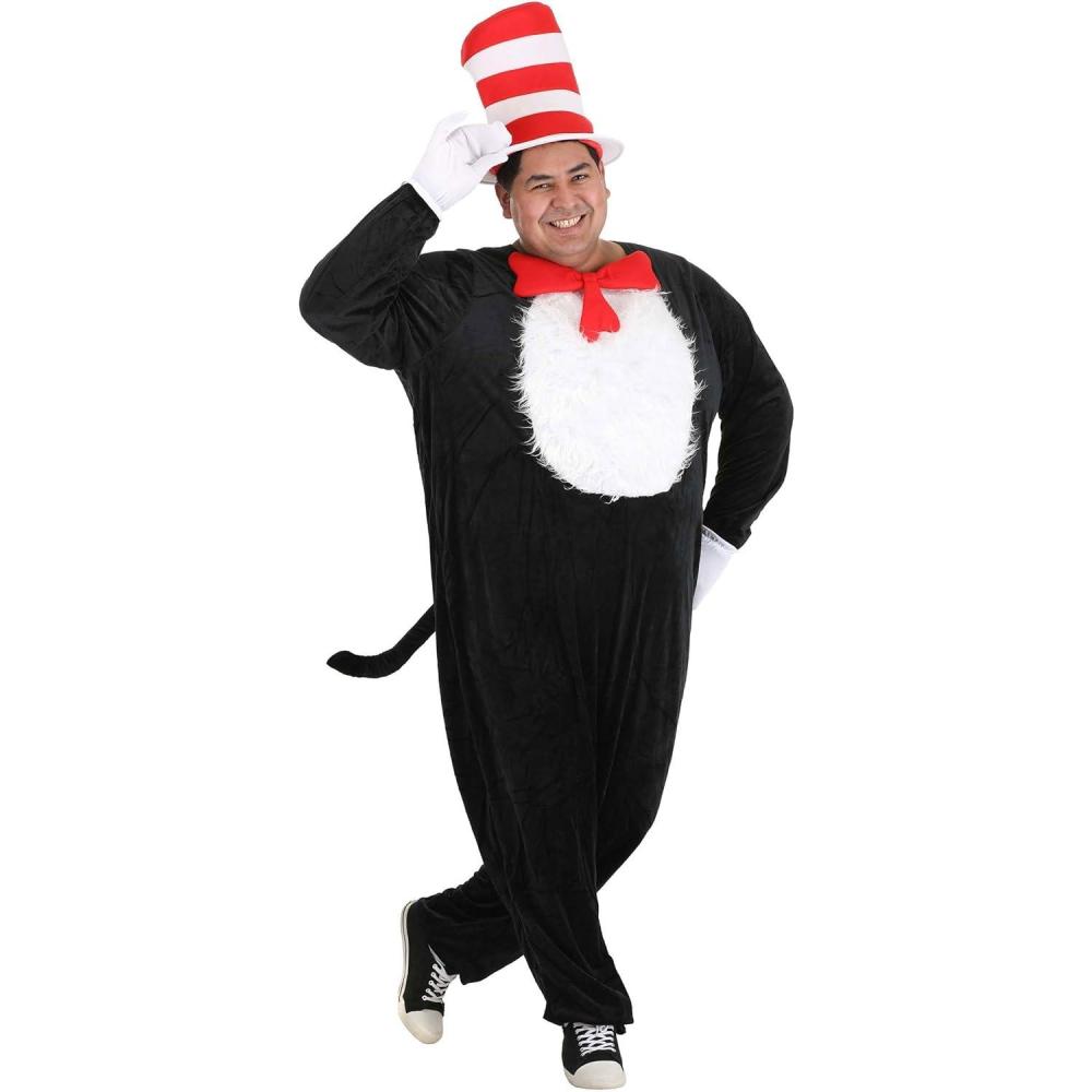imageelope Dr Seuss The Cat in the Hat Deluxe Costume Adult Plus 2X2X