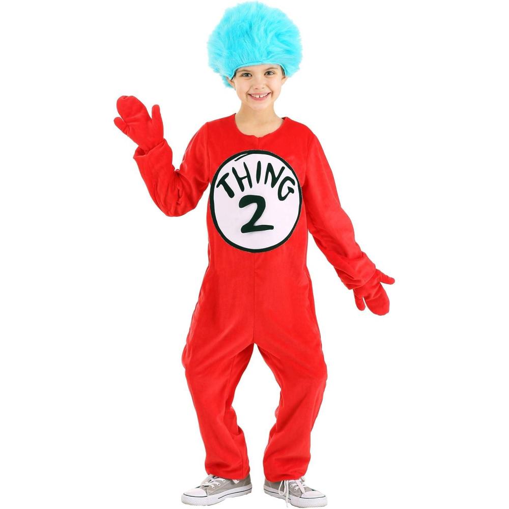 imageelope Dr Seuss Thing 1 ampamp Thing 2 Deluxe Costume Kids  XSmall  RedSmall