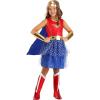 imageGirls Caped Wonder Woman Costume Red White ampamp Blue Tutu Dress Superhero Outfit with Cape ampamp Gold Tiara