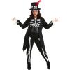 imageWomen s Voodoo Skeleton Plus Size Halloween Costume  Jumpsuit Corset Briefs Jacket ampamp Hat