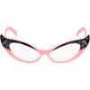 imageelope Vintage 50s Cat Eye Glasses Pink with Rhinestones