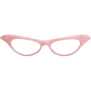 50s Pink Frame Cat Eye Costume Glasses with Rhinestones – ST
