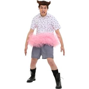 Ace Ventura Adult Pink Tutu Costume Mens, Wacky Classic Movie Halloween Outfit with Wig