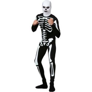 Adult Cobra Kai Skeleton Costume | Men’s Karate Kid Movie Outfit, Jumpsuit, Mask(Costume)