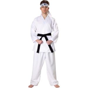 Adult Daniel San Costume | Officially Licensed Outfit for Halloween, Cosplay – Shirt, Pants, Belt, Headband(Costume)