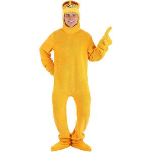 Adult Dr. Seuss The Lorax Costume, Deluxe Jumpsuit with Plush Hood, Hand Covers, Foot Covers – Polyester Microfiber Fleece