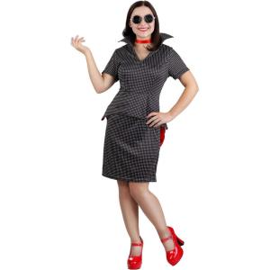 Adult Other Mother Costume | Coraline Womens Outfit Twill Fabric Polka Dot Shirt & Skirt, Button Eye Glasses, Red Choker