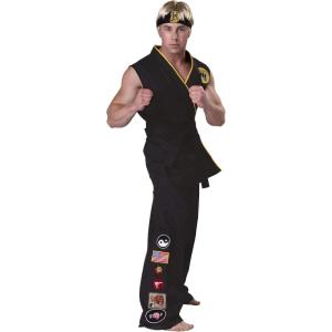 Authentic Karate Kid Cobra Kai Costume(Bundle W/ Wig)