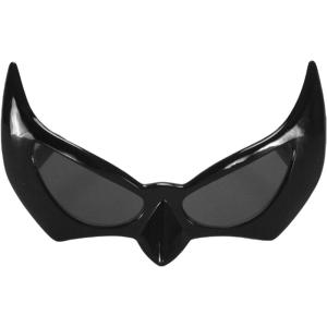 Bat Glasses – Black Plastic Frame with Smoky Tinted Lenses and Winged Sides, One Size, Costume Accessory