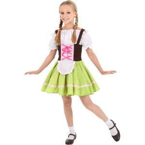 Child German Girl Costume, Traditional Oktoberfest Gal Halloween Dress