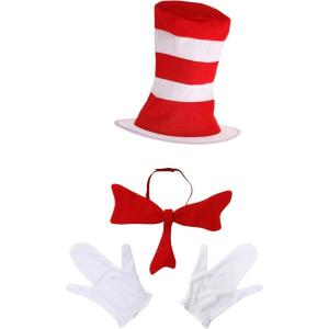 Dr. Seuss Cat in the Hat Costume Accessory Kit for Adults(Multicolored)