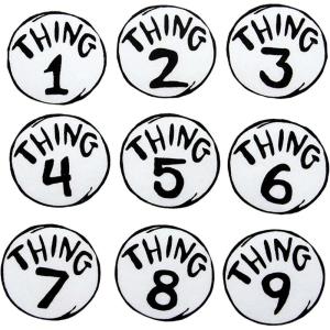 Dr. Seuss Thing 1-9 T-Shirt Iron On Printed Patch Costume Set for Kids and Adults