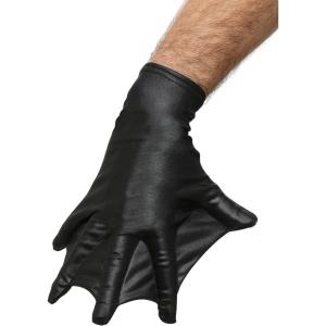 Fun Costumes Black Webbed Gloves for Adults – Stretchy Wet-Look Gloves with Webbed Fingers