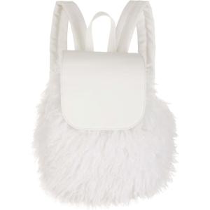 Fun Costumes Clueless Cher White Fuzzy Backpack for Adults – Official Clueless Costume Accessory Furry Fashion Accessory Bag