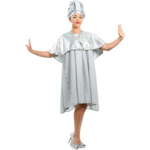 Grease Beauty School Dropout Women’s Plus Costume with Silver Cape & Foam Hat | Step Back in Time