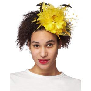 HMS womens Yellow Trim Sunburst Fascinator Costume Accessories, Yellow, One Size US
