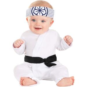 Infant Karate Kid Daniel-San Costume Jumpsuit, Belt, Headband Karate Baby Outfit