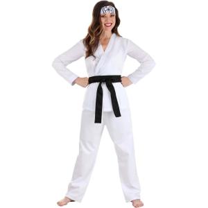 Karate Kid Costume for Women | Daniel-San Martial Arts Outfit for Halloween | Tunic, Pants, Belt, & Headband