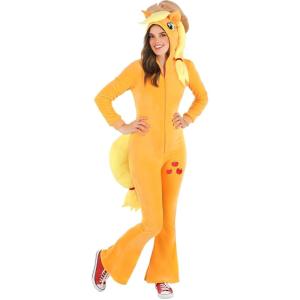 My Little Pony Applejack Costume for Adults – Hooded Jumpsuit with Mane, Hat, and Tail