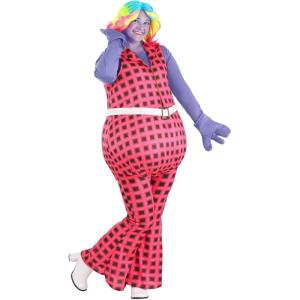 Plus Size Lady Glitter Sparkles Costume | Adult Trolls Women’s Queen Bridget Full Figure Halloween Outfit with Rainbow Wig