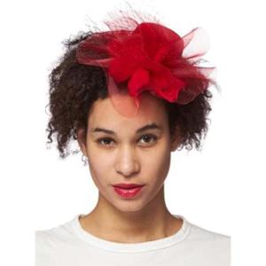Red Burst Trim Fascinator Hat(Red)