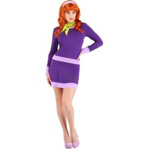 Scooby Doo Daphne Costume for Women, Scooby-Doo Character Purple Dress Outfit for Cosplay & Halloween