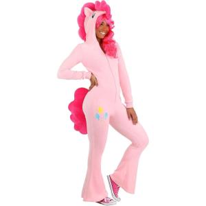 Transform into Pinkie Pie with our Vibrant Adult Costume Jumpsuit | My Little Pony Outfit for Halloween