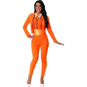 Women’s Dumb and Dumber Orange Tuxedo Costume | Female Couples Wedding Crasher Outfit for Dress-Up Parties & Halloween(Costume)