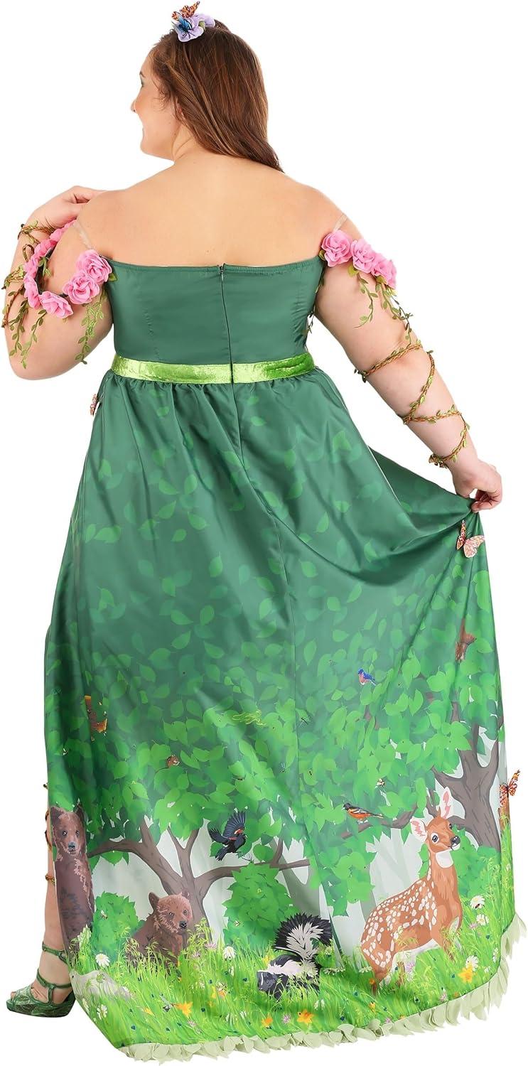 imagePlus Size Mother Nature Costume for Women Magical Earth Goddess Dress For Adults Forest Queen Cosplay Dress