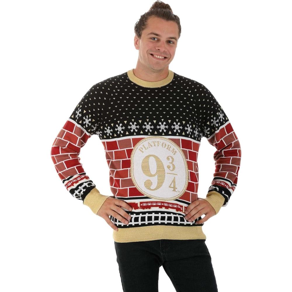 imageHarry Potter Platform 9 34 Ugly Sweater for Adults Harry Potter Christmas Sweater Knitted Holiday CrewneckMulticolor