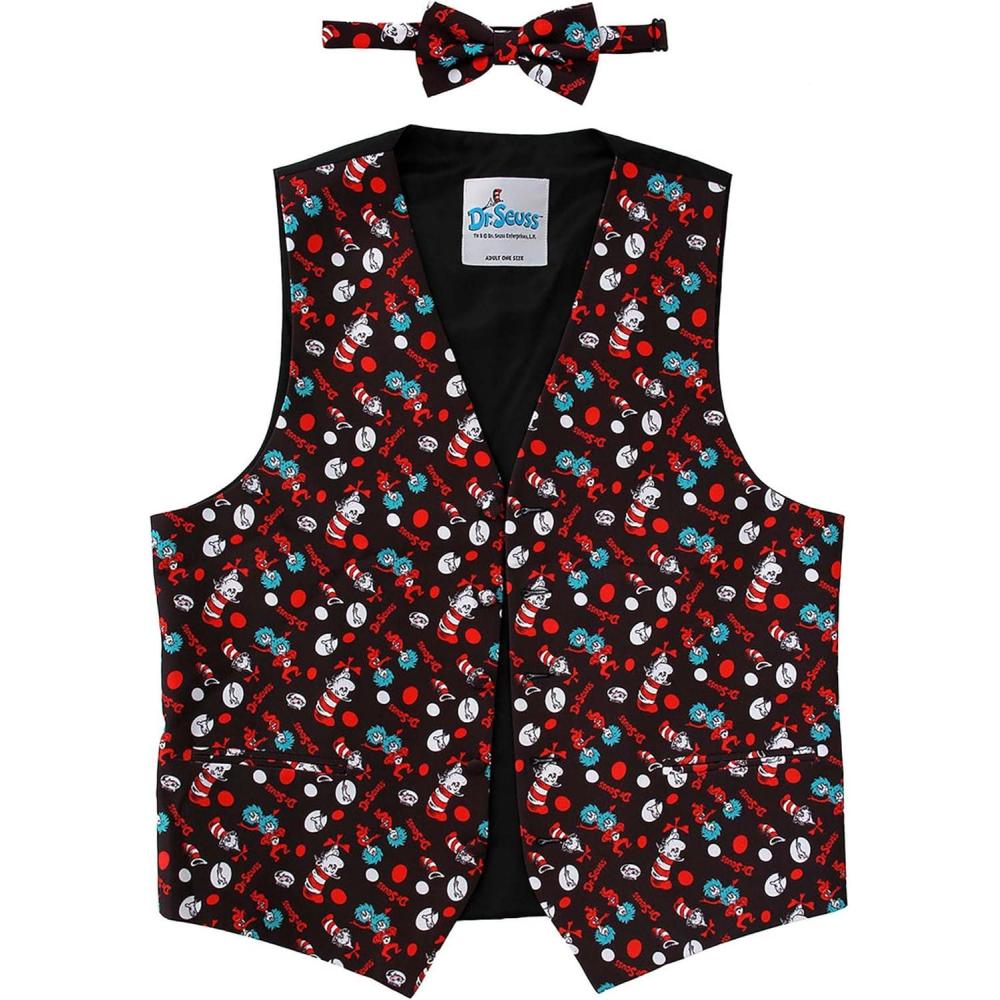 imageThe Cat in the Hat Vest ampamp Bow Tie Kit  Patterned Vest with Matching Bow Tie