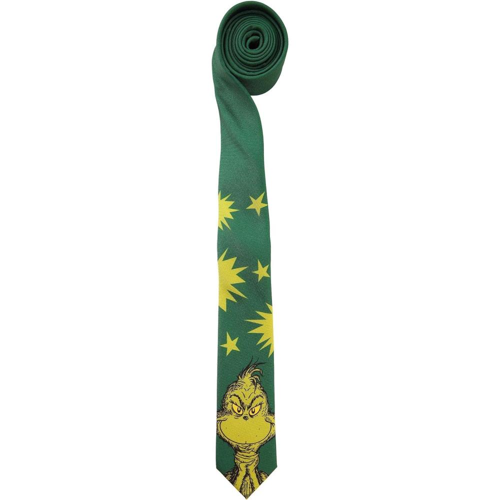 imageThe Grinch Character Necktie  Polyester Poplin with AllOver Printed Graphics Officially Licensed