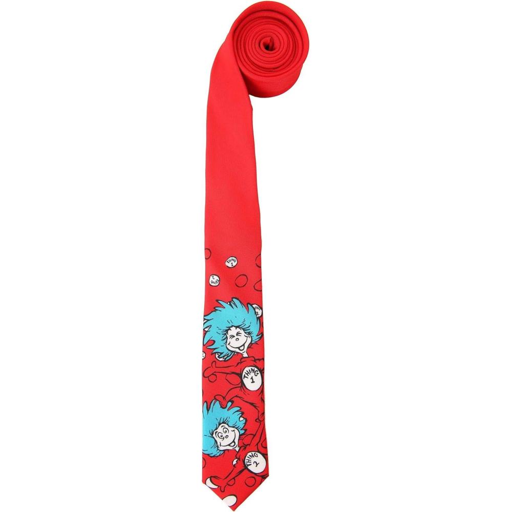 imageelope Thing 1ampamp2 Character Necktie  60 Inch Poplin Tie with Printed Graphics Officially Licensed