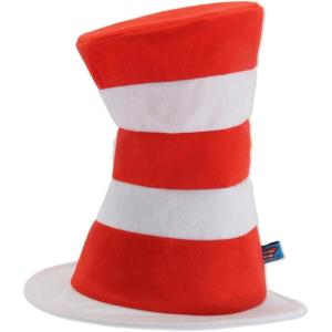 Cat in the Hat Costume Hat for Adults – Sturdy Red & White Striped Felt Hat(Red white)