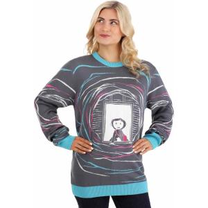 Coraline Secret Door Ugly Sweater Costume, Soft & Warm Long Sleeve Crewneck Sweatshirt, Coraline Apparel Cosplay(Multicolor)