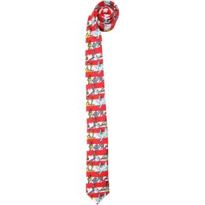 Dr. Seuss Characters & Stripes Necktie for Adults – Polyester Poplin with Printed Graphics