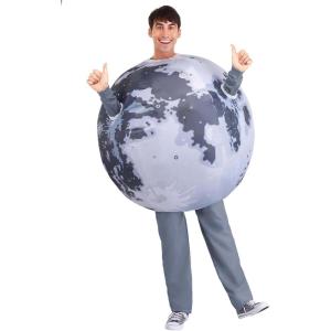 Inflatable Sun, Moon & Earth Costumes for Adults | Blow-Up Solar System Cosplay Outfits | Parade Costumes(Moon)