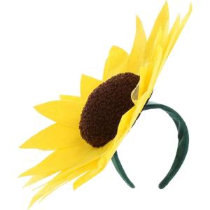 Sunflower Headband Costume Accessory – 15-Inch Sunflower with Velour and Tulle Petals, Fiberfill Center