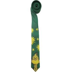 The Grinch Character Necktie – Polyester Poplin with All-Over Printed Graphics, Officially Licensed