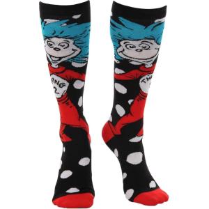 elope Thing 1 & Thing 2 Knee High Costume Socks – Knitted Crew Socks, Officially Licensed(Multi-colored)