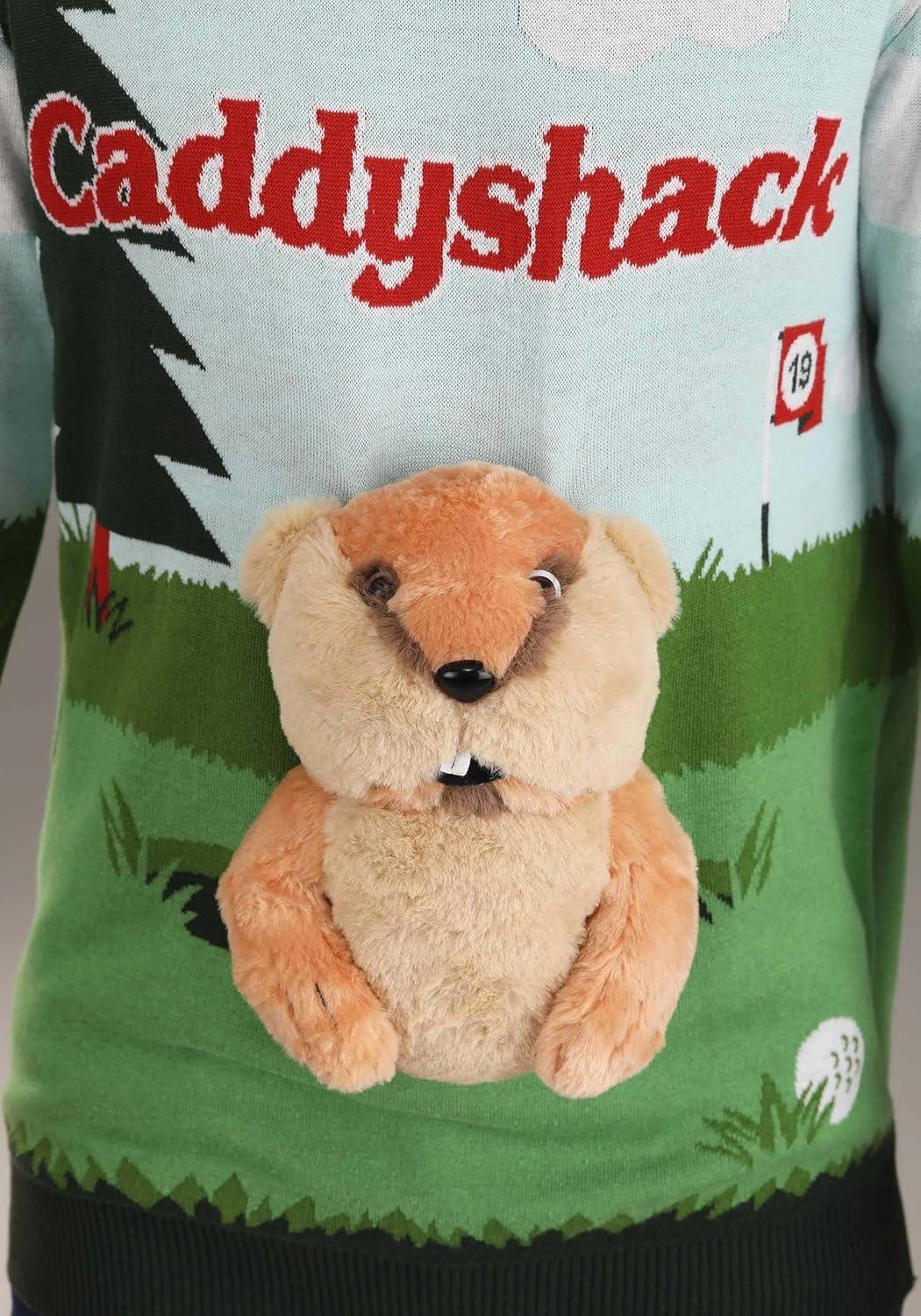 imageFun Costumes Caddyshack ampamp Gopher Ugly Sweater for Adults Funny Movie Sweaters Golf Sweaters for Sports PartyGreen